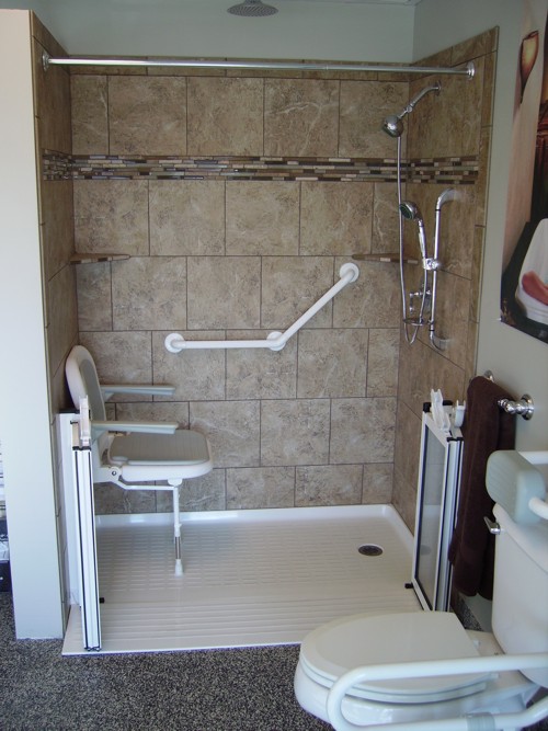 handicap shower with seat